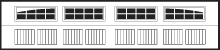 CHI Carriage House Garage Door Window Insert 4 piece Arched Stockton Short Design