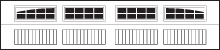 CHI Carriage House Garage Door Window Insert 4 piece Arched Stockton Long Design